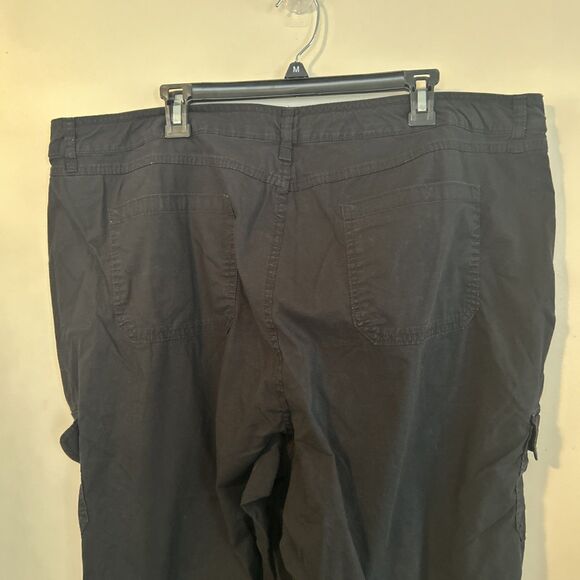 Lot of 2 St Johns Bay Women 24W Blue & Black  Capri MidRise Adj Drawstrings - Picture 7 of 14